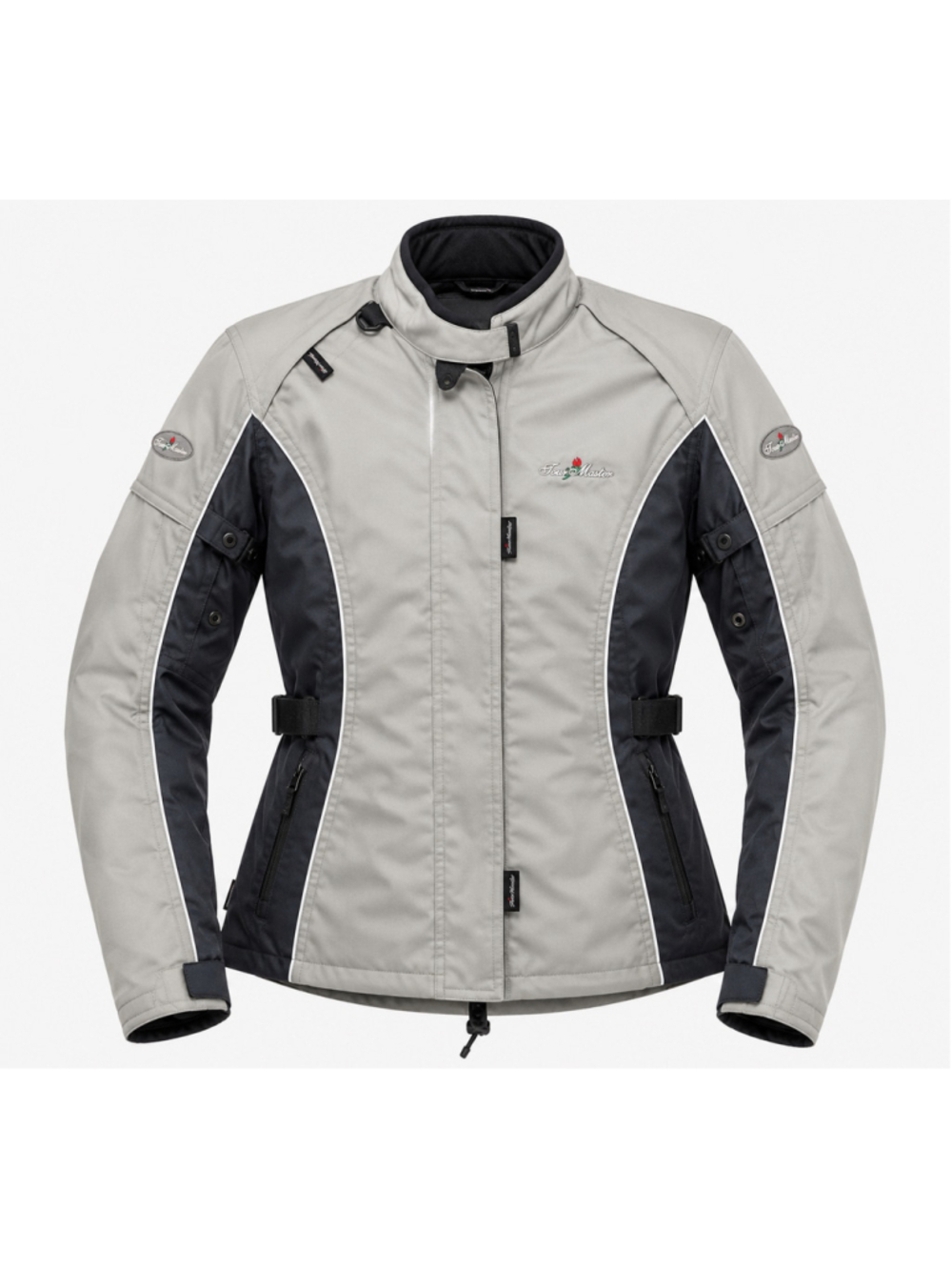 Women's Tour Master Trinity Motorcycle Jacket, Size 14, Grey and Black